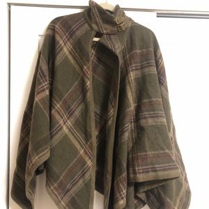 Ralph Lauren Wool Equestrian Poncho with Buckles